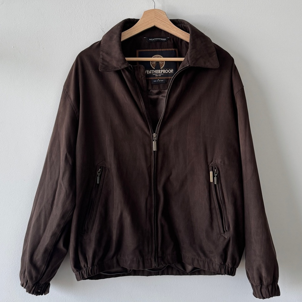 Vintage Weatherproof Men's Brown Jacket - Medium